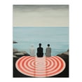 thumbnail image 1 of Conversations By The Sea Oil Painting Trio Waiting in Secret Coastal Landscape Conceptual Large Wall Art Poster Print Thick Paper 18X24 Inch, 1 of 5