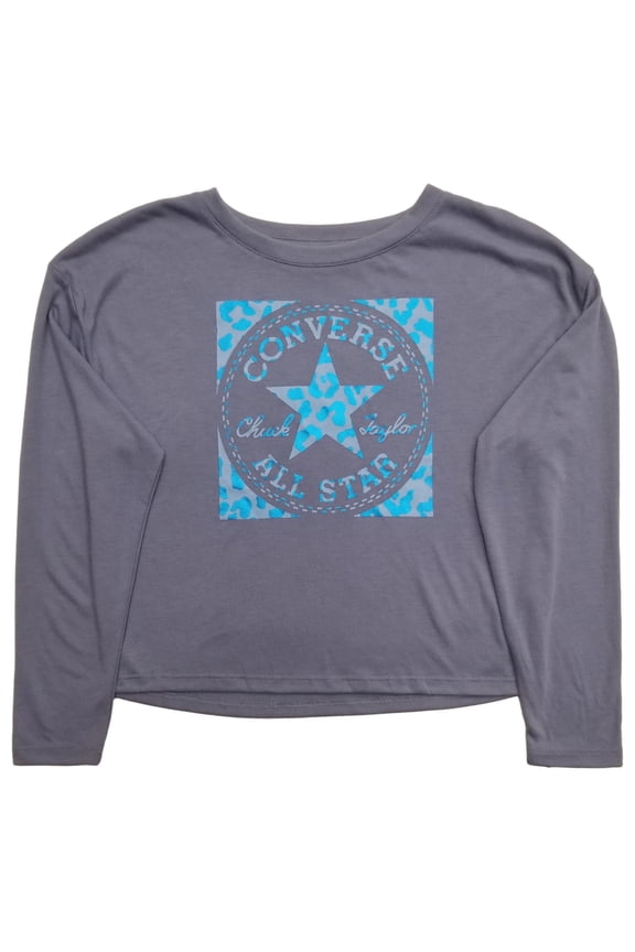 All Star Girls Dark Purple Blue Long Sleeve T-Shirt Tee Shirt L (10/12)