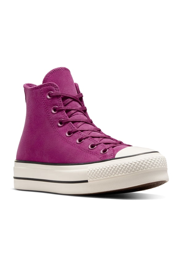 All Star Lift Women's Suede Platform High-Top Sneakers Color: Quantum Violet Size: 7