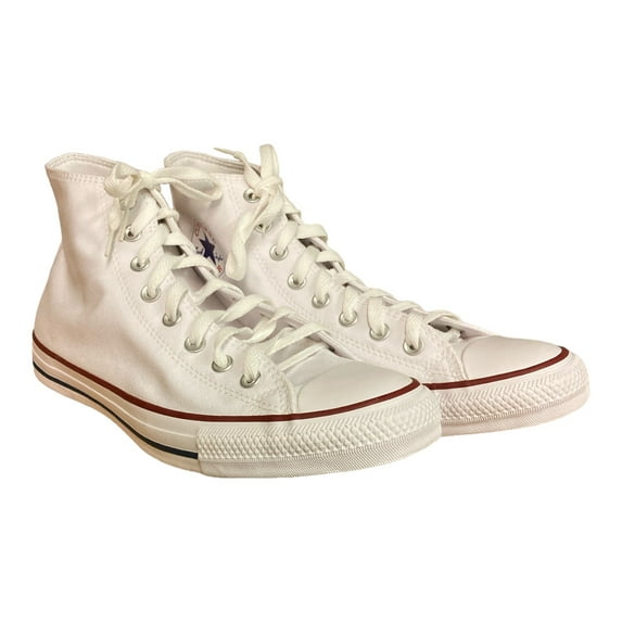 Converse All Star Lightweight Flexible Canvas Hi Top Sneaker (White/Red/Navy, W13/M11)