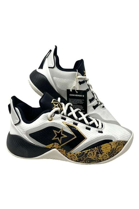 BB Shift Gold White Basketball Sneaker Mesh Suede Mid Top A02517C