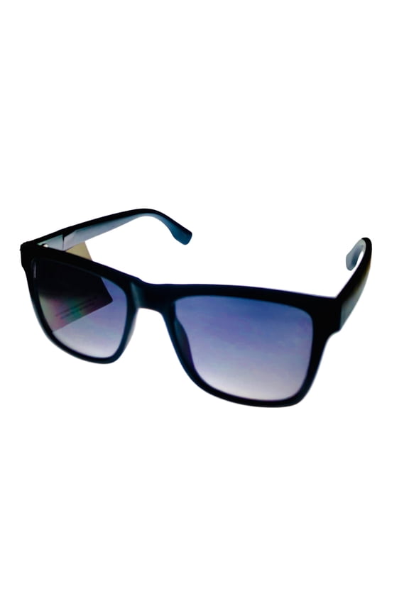 Black Mens Sunglass Square Plastic, Smoke Gradient Lens H106