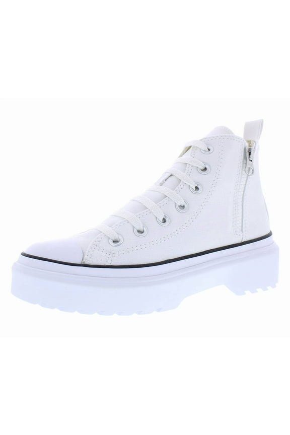 Chuck Taylor Lugged Lift Hi GS Girls Shoes Size 4.5, Color: White/Black