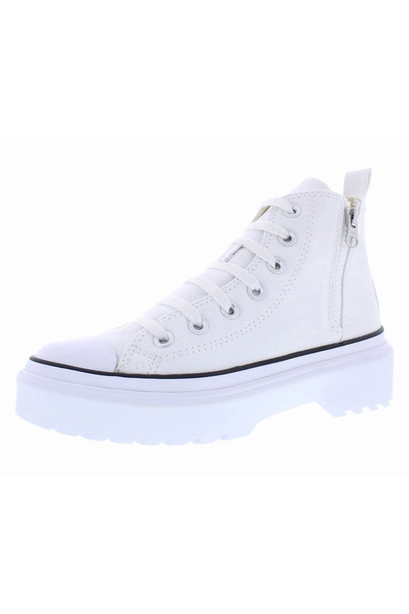 Chuck Taylor Lugged Lift Hi GS Girls Shoes Size 6, Color: White/Black