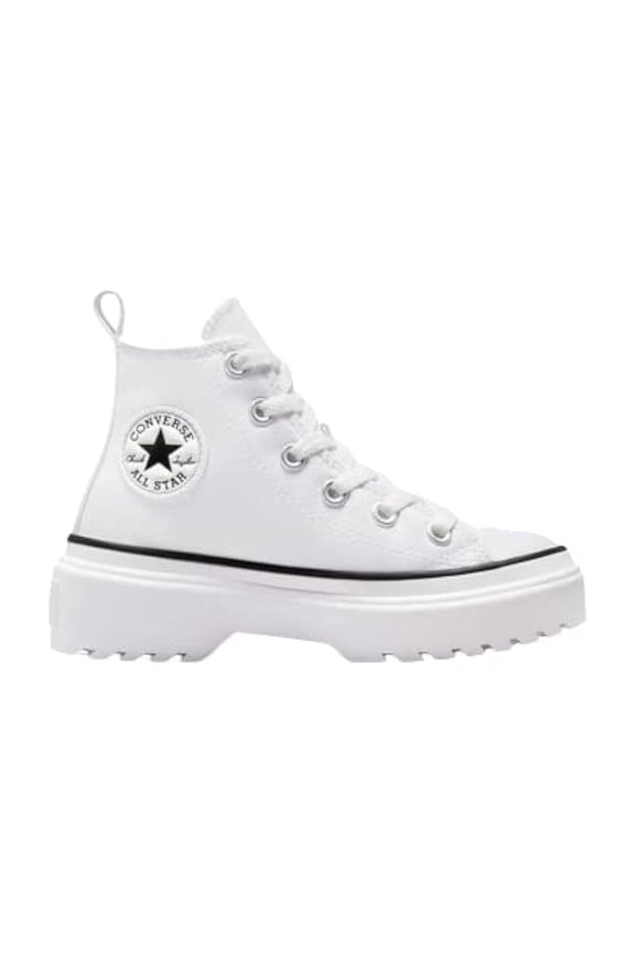 Boy's Chuck Taylor All Star Lugged Lift Platform Canvas (Little Kid), White/White/Black, 1.5