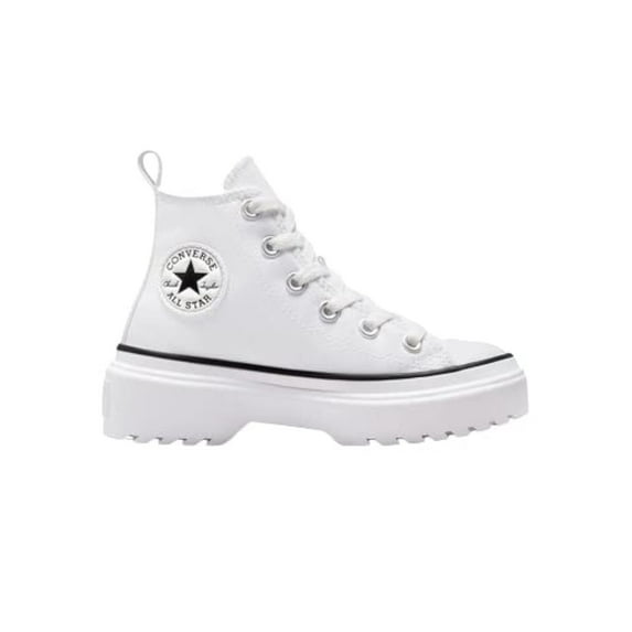 Converse Boy's Chuck Taylor All Star Lugged Lift Platform Canvas Little Kid, White/White/Black, 11