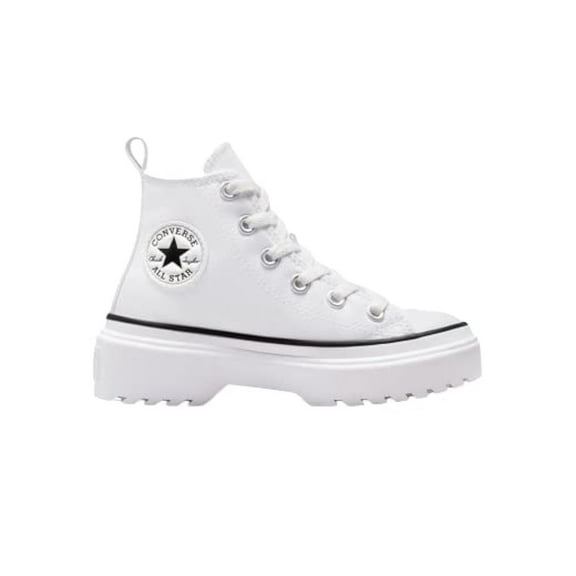 Converse Boy's Chuck Taylor All Star Lugged Lift Platform Canvas Little Kid, White/White/Black, 12.5