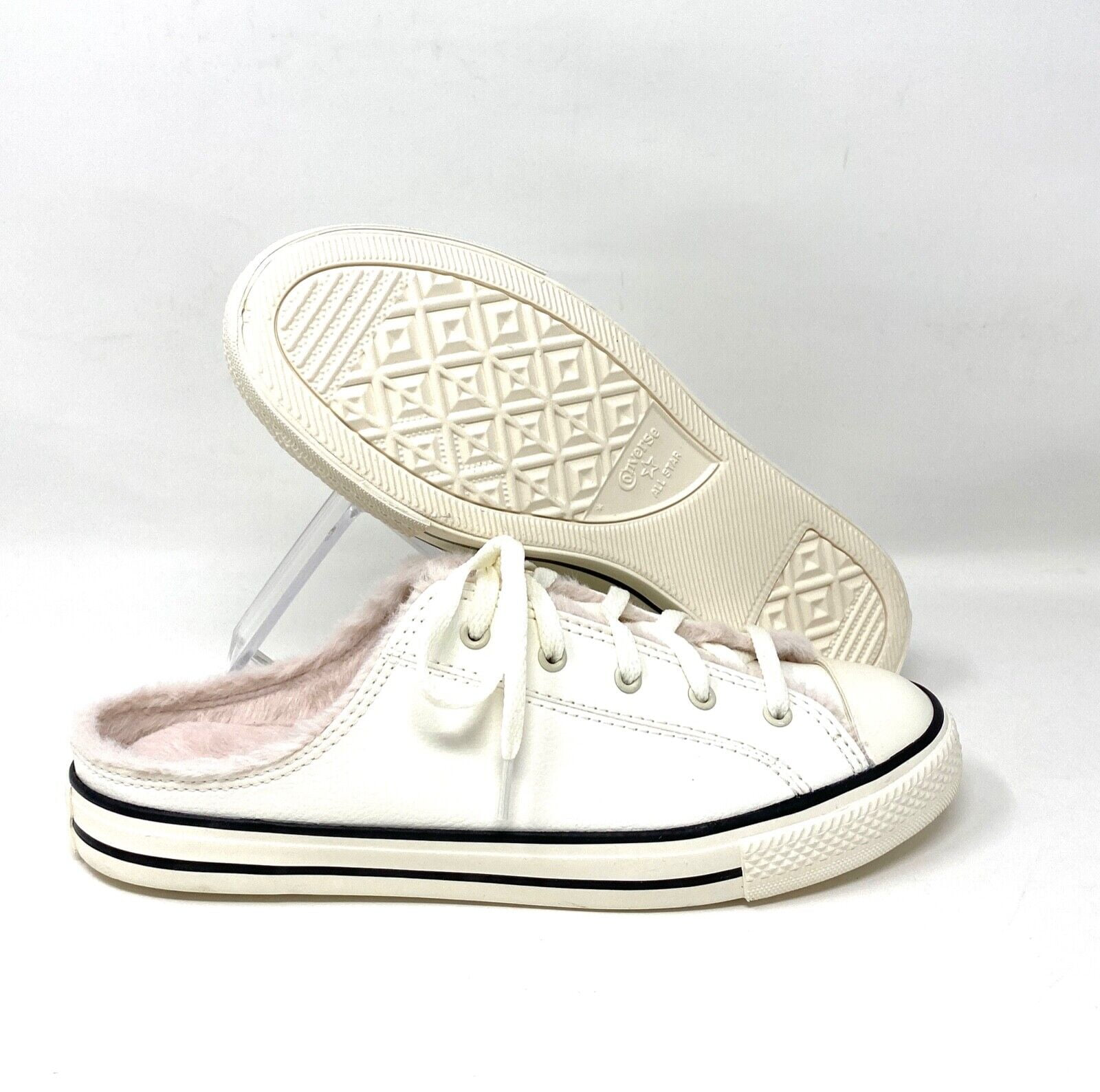 Converse Womens CTAS DAINTY Mule Slip Egret Faux Leather Fur Sandal 569547C Walmart