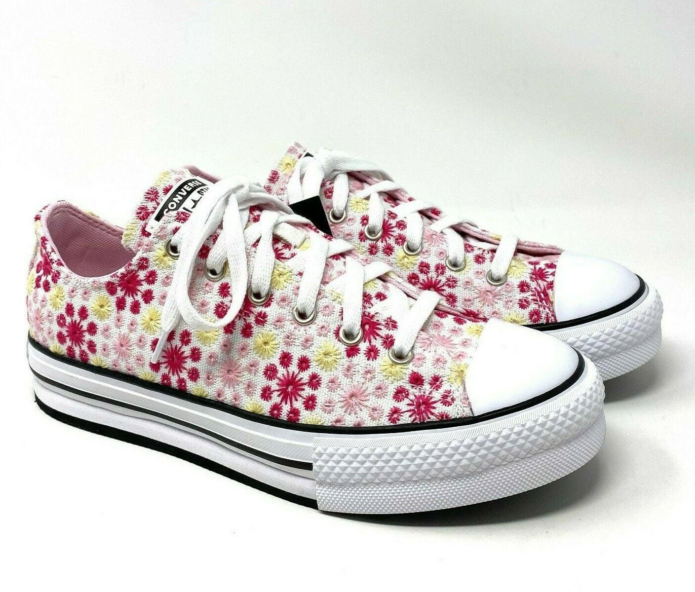 Converse CTAS EVA LIFT OX Platform Canvas Broderie Low Sneakers Women s 671285C