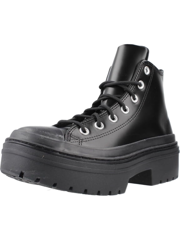 CTAS High Top Lugged Heel Women's Shoes, Black, Size 6.5