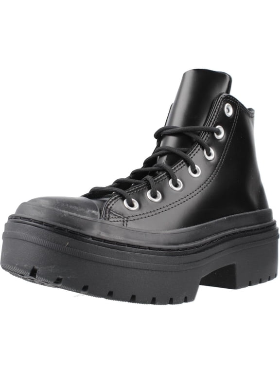 CTAS High Top Lugged Heel Women's Shoes, Black, Size 8.5