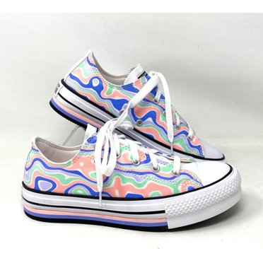 Converse CTAS Lift Platform Low Top Multi Kids Canvas Sneaker A01018F