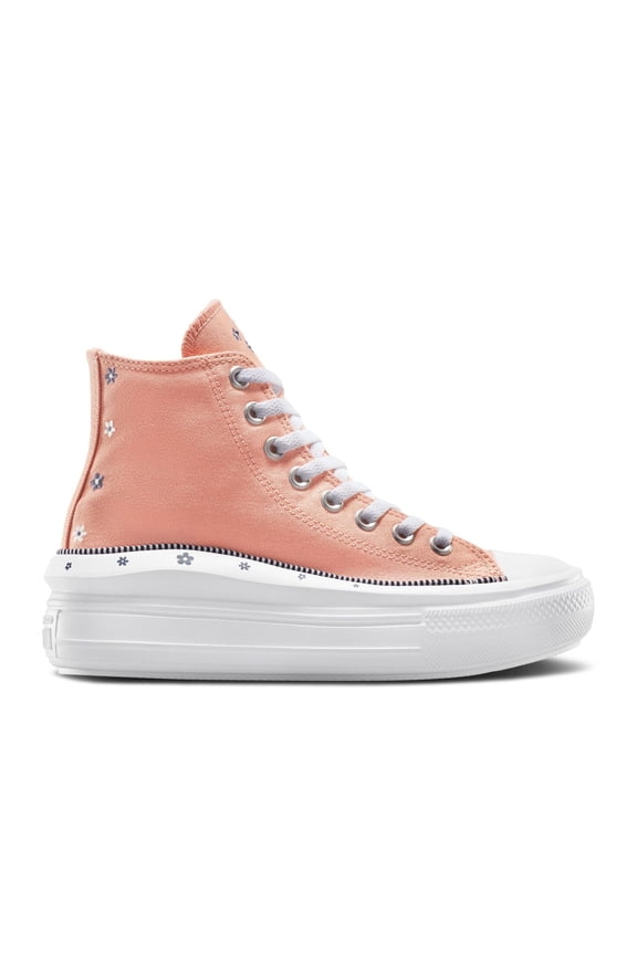CTAS Platform High Top Women's Shoes, Vintage Peach/White, Size 8.5