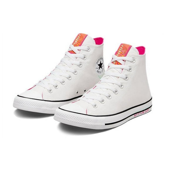 Converse CTAS See Beyond Hi Top, White/Prime Pink/Prism Green, Size 6.5