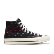 Converse Chuck 70 Embroidered Lips High Men s Sneakers, Black/University Red/Egret, Size 10