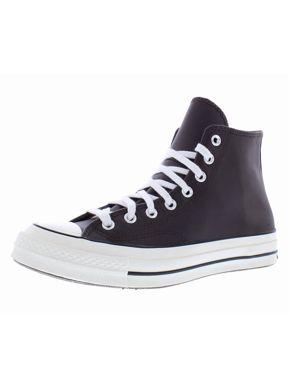 Chuck 70 High Leather Unisex Shoes Size 8, Color: Coffee Nut/Blue/White