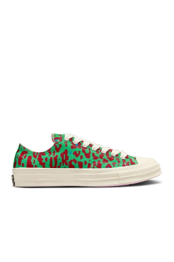 Chuck 70 Low Men's Shoes, Green/Red/White, Size 7