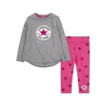 thumbnail image 1 of Converse Chuck Patch Stars Long-Sleeve T-Shirt And Leggings Baby Girls Clothing Set Size 4T, Color: Grey/Pink, 1 of 1