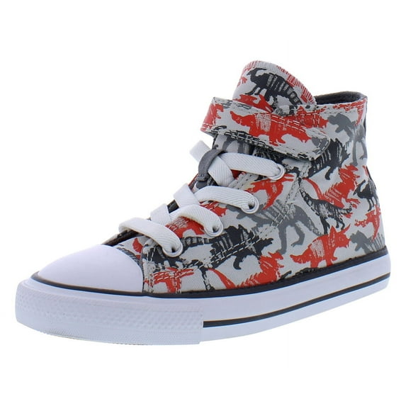Converse Chuck Taylor All Star 1V Hi Infant/Toddler Shoes Size 4, Color: Mouse/Mason/Poppy Glow