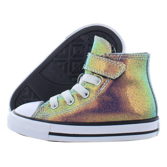 Chuck Taylor All Star 1V Hi Infant/Toddler Shoes Size 4, Color: Teal/Purple/Black/White
