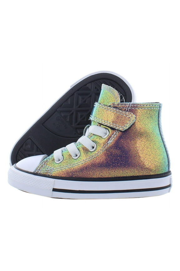 Chuck Taylor All Star 1V Hi Infant/Toddler Shoes Size 4, Color: Teal/Purple/Black/White