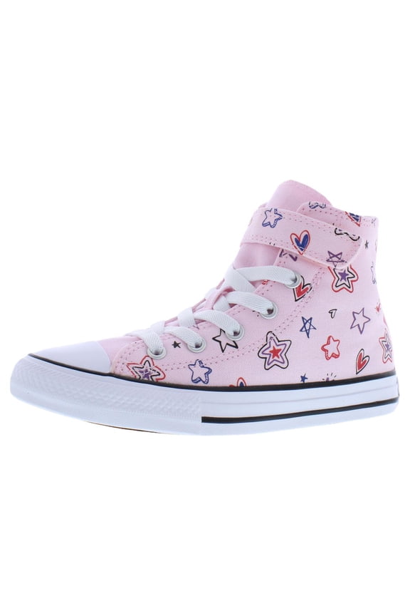 Chuck Taylor All Star 1V High GS Girls Shoes Size 2, Color: Pink Frosting/Red/My Jam