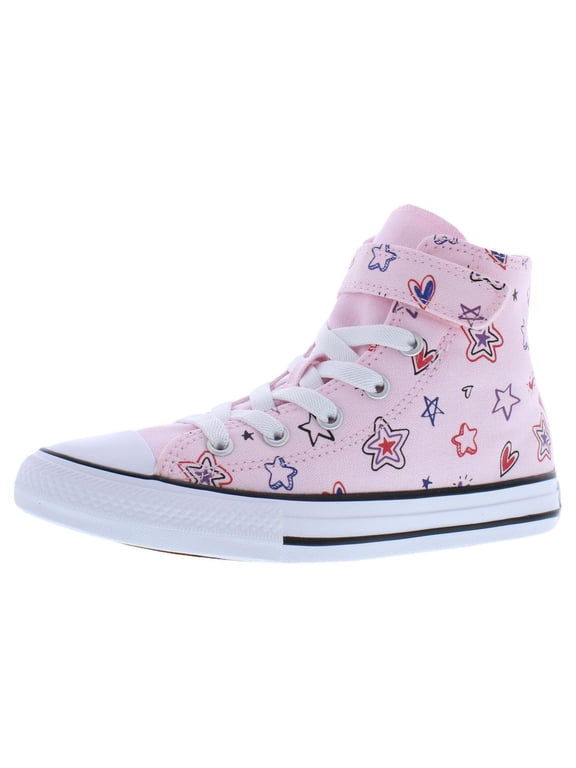 Chuck Taylor All Star 1V High GS Girls Shoes Size 3, Color: Pink Frosting/Red/My Jam