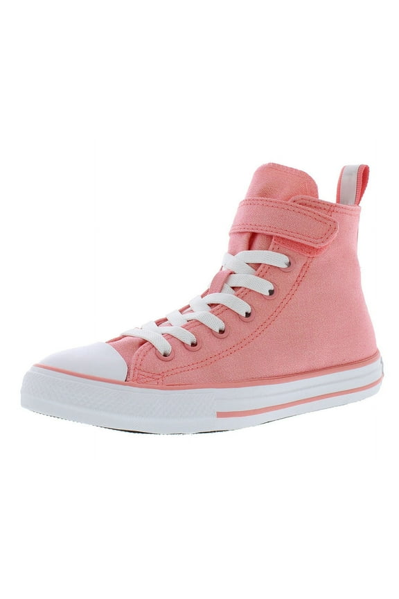 Chuck Taylor All Star 1v High PS Girls Shoes Size 11, Color: Lawn Flamingo/White/White