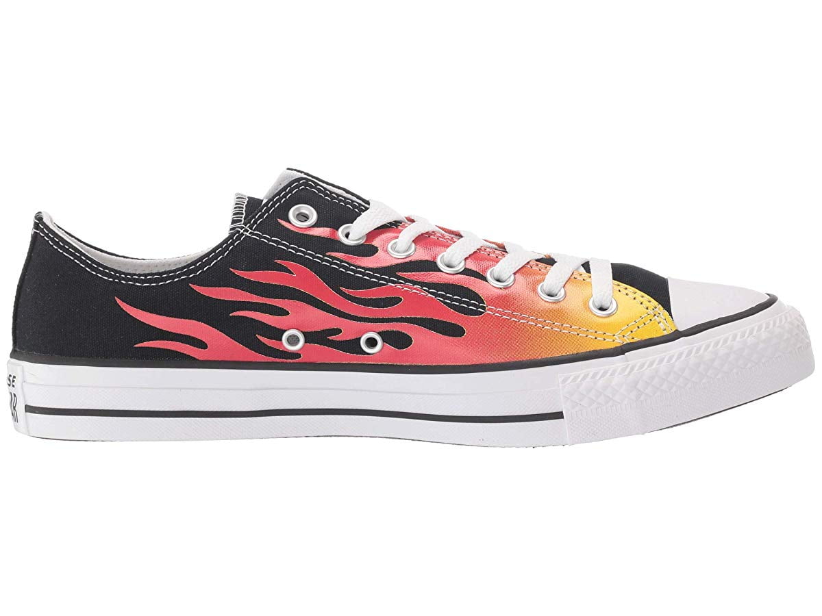 Converse Brandclub Converse Chuck Taylor All Star Canvas Archive Flame Print Ox Black Enamel Red Fresh Yellow