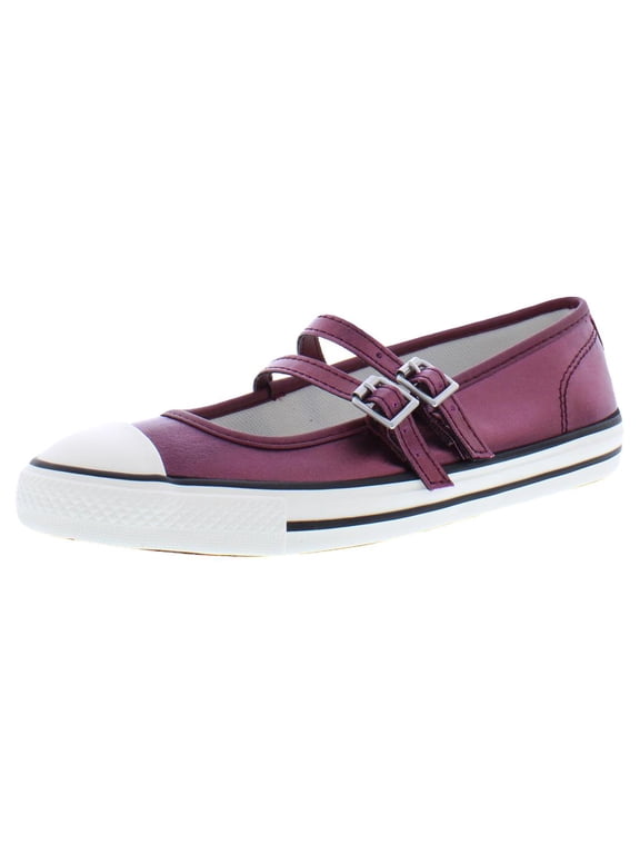 Chuck Taylor All Star Dainty Mary Jane Ox Womens Shoes Size 8, Color: Burgundy Metallic/Ergret/Black