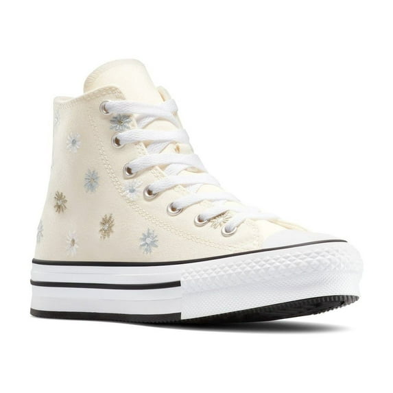 Converse Chuck Taylor All Star Eva Big Kids' Platform Sneakers Color: Egret Floral Size: 5