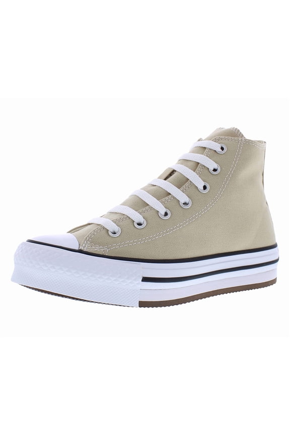 Chuck Taylor All Star Eva Lift High PS Girls Shoes Size 4, Color: Nutty Granola/White/Black