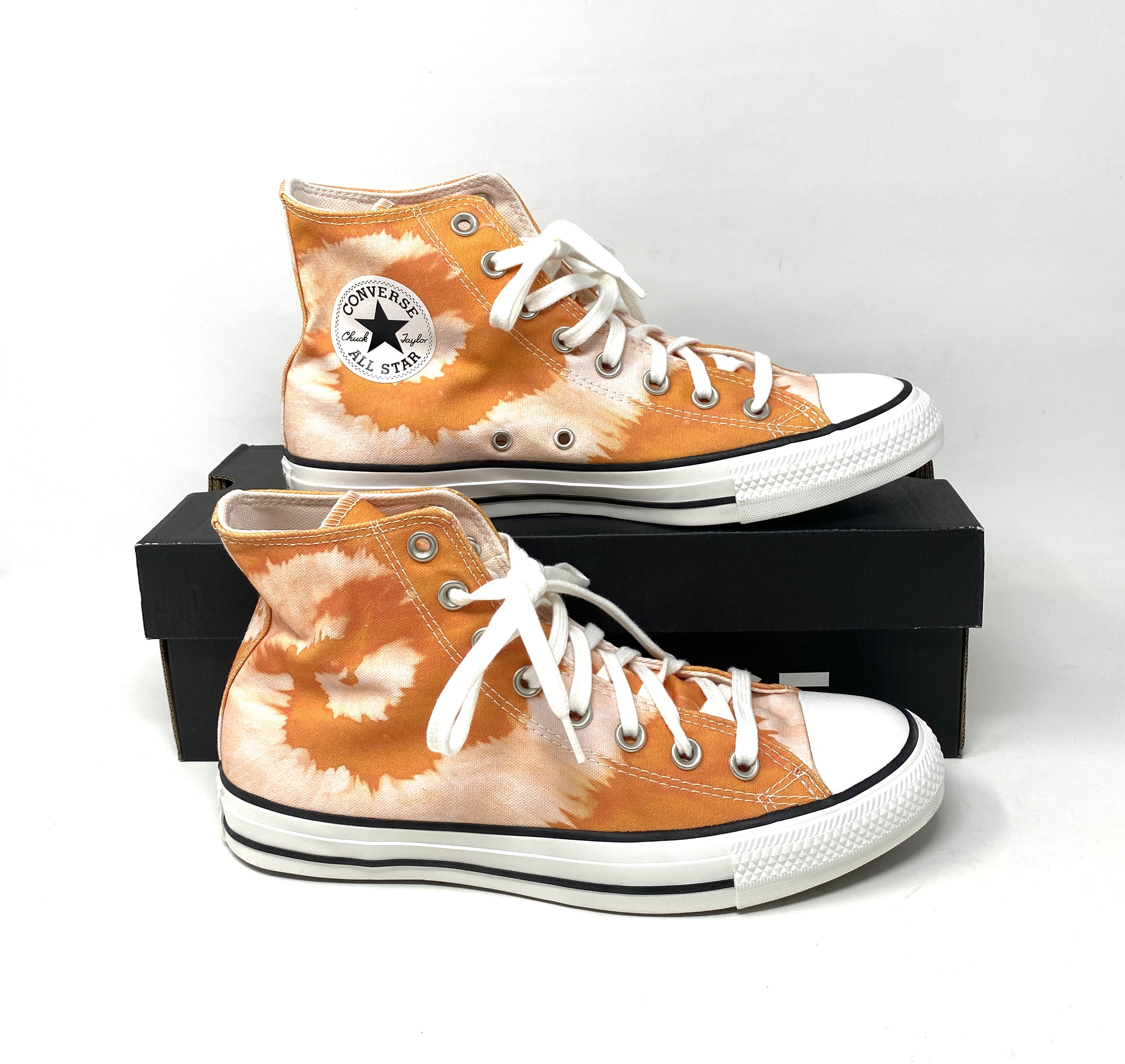 Converse Chuck Taylor All Star Hi Tie Dye Orange Canvas Sneakers Women s Size 171911C