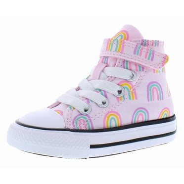 Converse Chuck Taylor All Star High Infant/Toddler Shoes Size 5, Color: Pink Foam/Grape Fizz/Amarillo