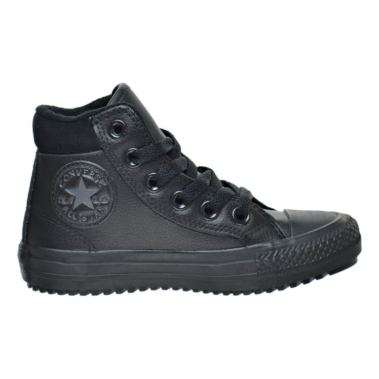 Kids black leather converse boots sale