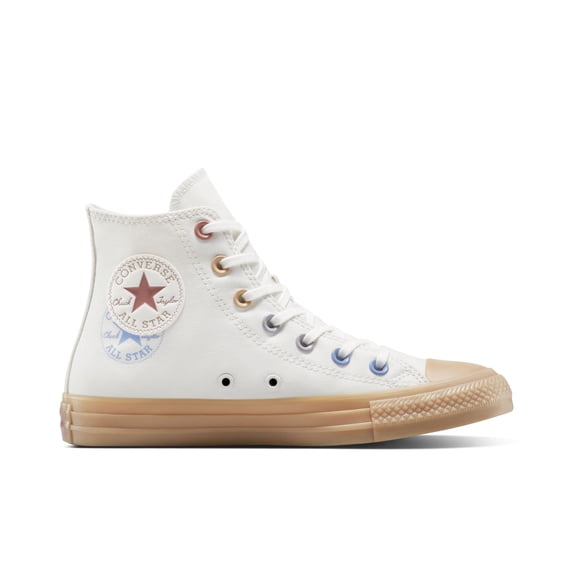 Converse Chuck Taylor All Star High WMNS Shoes, Vintage White/Gum Light Brown, Size 4