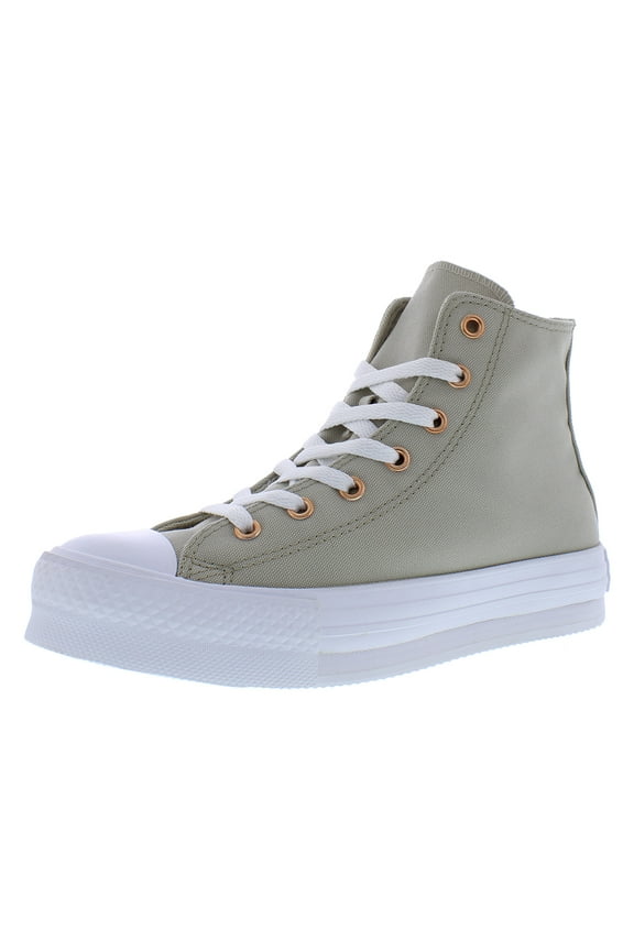 Chuck Taylor All Star Lift Hi PS Girls Shoes Size 7, Color: Beach Stone/Rose Gold/White