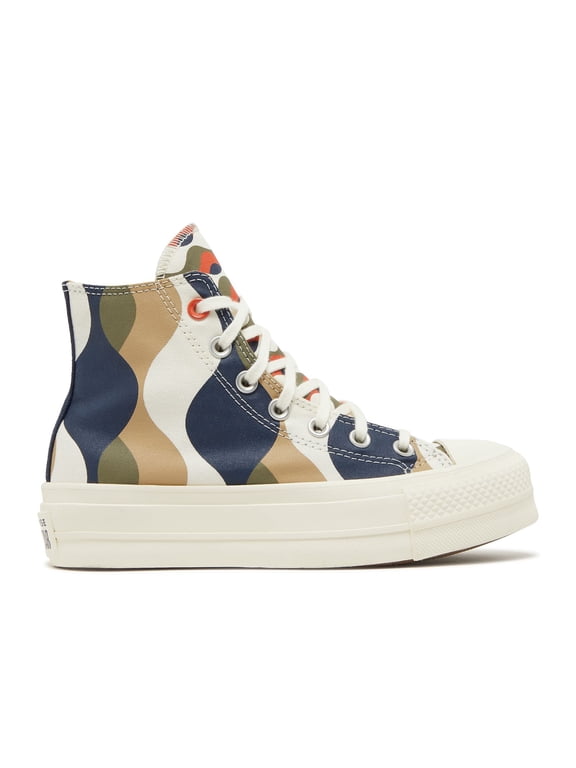 Chuck Taylor All Star Lift Platform High WMNS Shoes, Obsidian/Nomad Khaki/Utility, Size 6