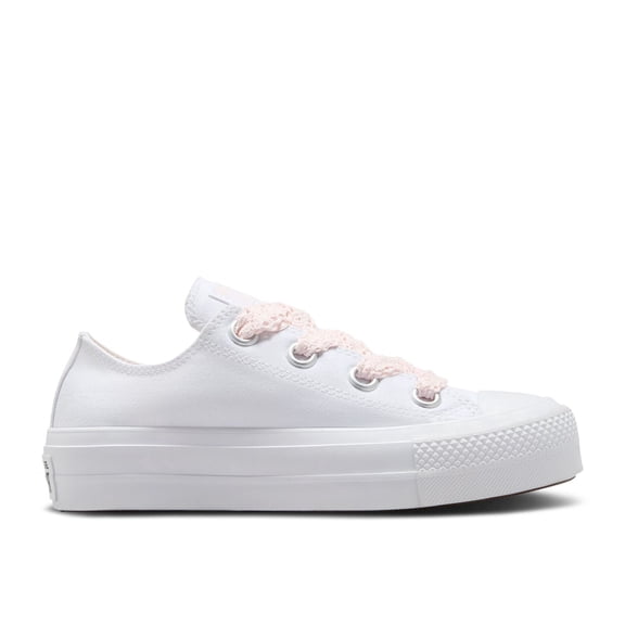 Converse Chuck Taylor All Star Lift Platform Low Women's Sneakers, White/White/Blush Hush, Size 7.5