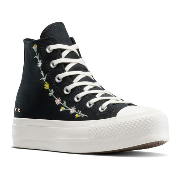 Converse Chuck Taylor All Star Lift Women's Platform High-Top Sneakers Color: Blk Floral Embroidery Size: 7.5