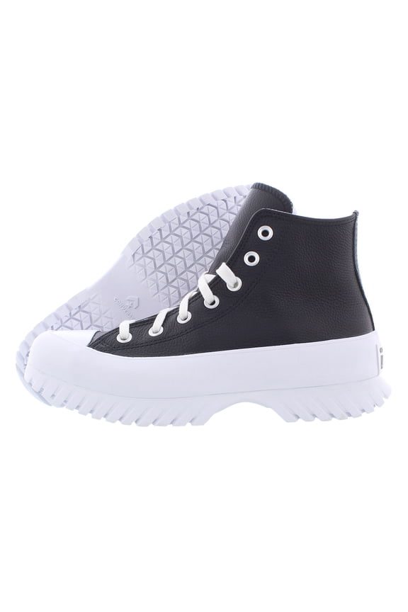 Chuck Taylor All Star Lugged 2.0 Leather Hi Unisex Shoes Size 6.5, Color: Black/White