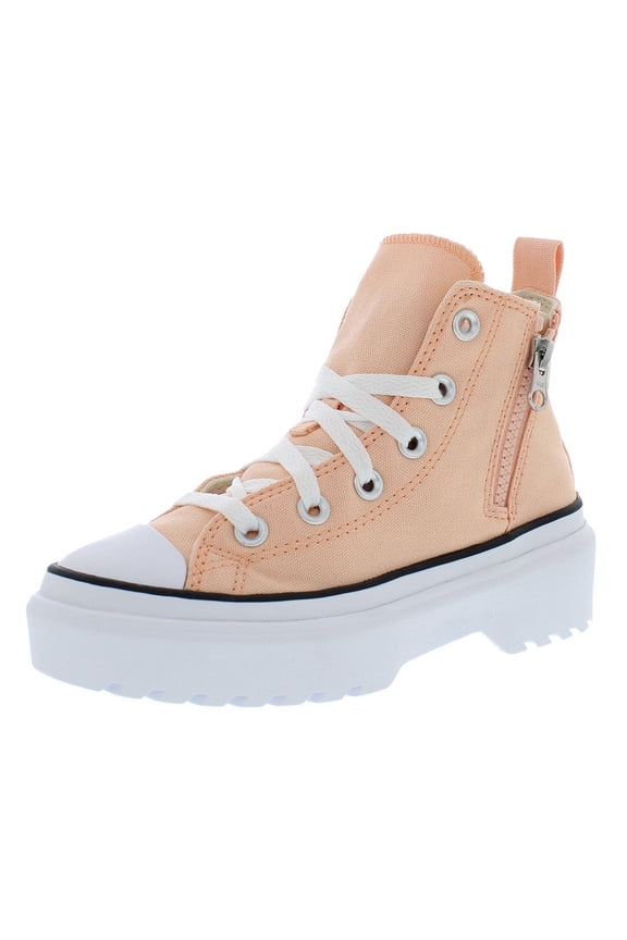 Chuck Taylor All Star Lugged Lift Hi GS Girls Shoes Size 12, Color: Cheeky Coral/White/Black