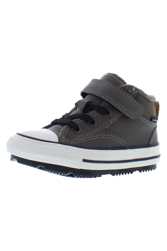 Chuck Taylor All Star Malden Street Mid Boot Leather Infant/Toddler Shoes Size 10, Color: Truffle/Harvest Moon/Black