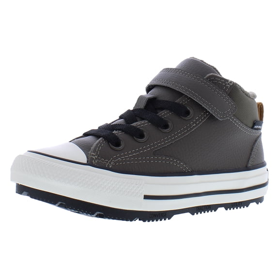 Converse Chuck Taylor All Star Malden Street Mid Boot Leather PS Boys Shoes Size 3, Color: Truffle/Harvest Moon/Black