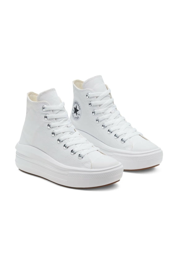 Chuck Taylor All Star Move Hi 568498C Womens White Sneaker Shoes HS2013 (5.5)