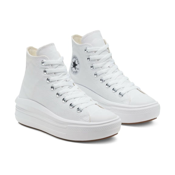 Converse Chuck Taylor All Star Move Hi 568498C Womens White Sneaker Shoes HS2013 (6.5)