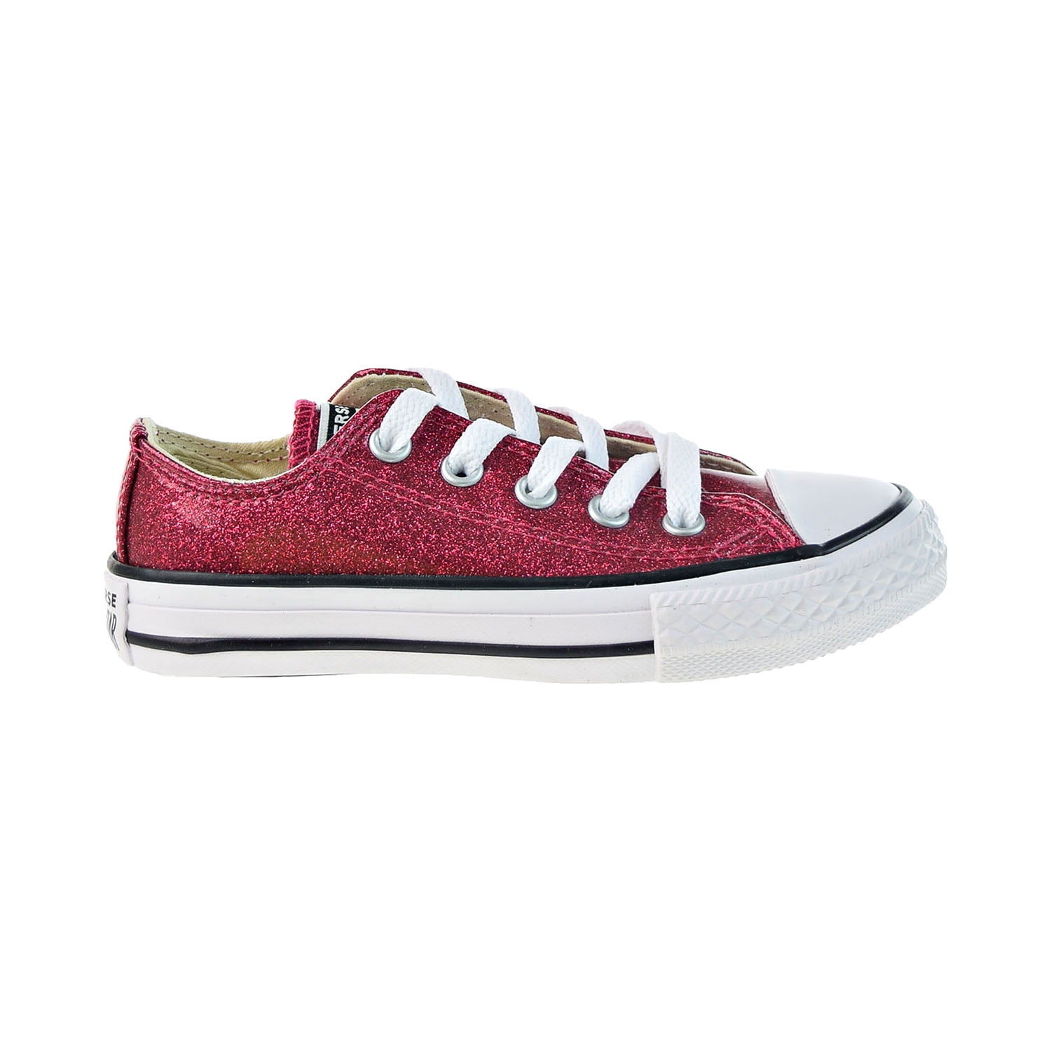 Pink all star clearance ox glitter trainers junior