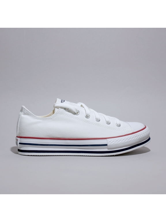 Converse Chuck Taylor All Star Platform EVA Ox Everyday Ease White/Midnight Navy Canvas Junior Trainers Shoes
