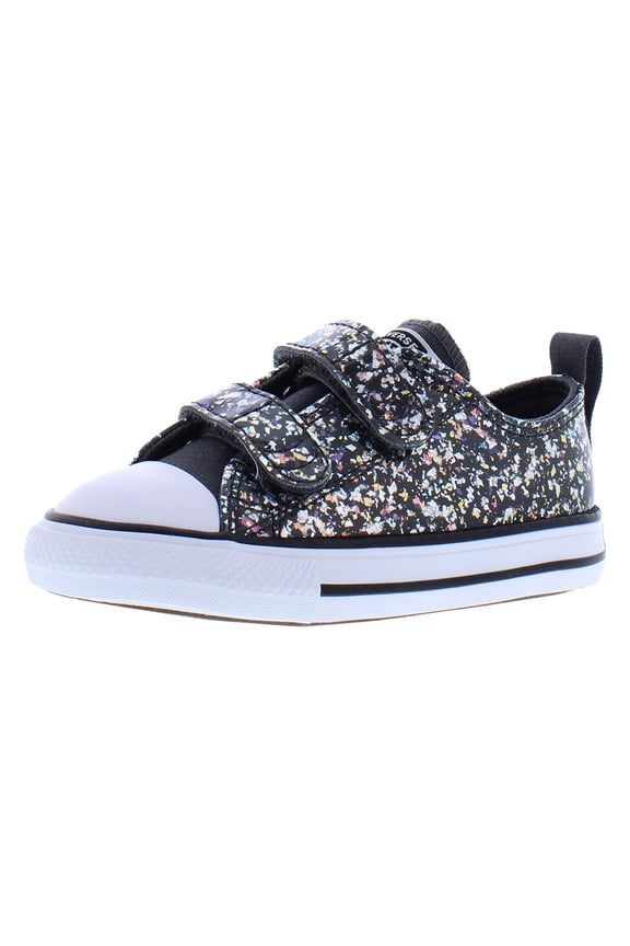Chuck Taylor All Star Toddler Girls' Glitter Easy On Sneakers Color: Dark Matter Size: 10 T