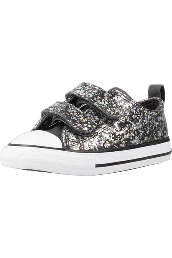 Chuck Taylor All Star Toddler Girls' Glitter Easy On Sneakers Color: Dark Matter Size: 4 T